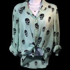 about a girl Los Angeles skull blouse